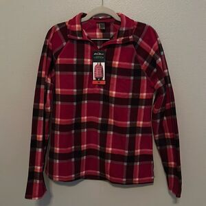 Womens‎ Eddie Bauer 1/4 zip Fleece pullover NEW MEDIUM